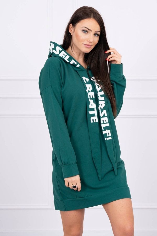 Kesi Oversize hooded dress dark green