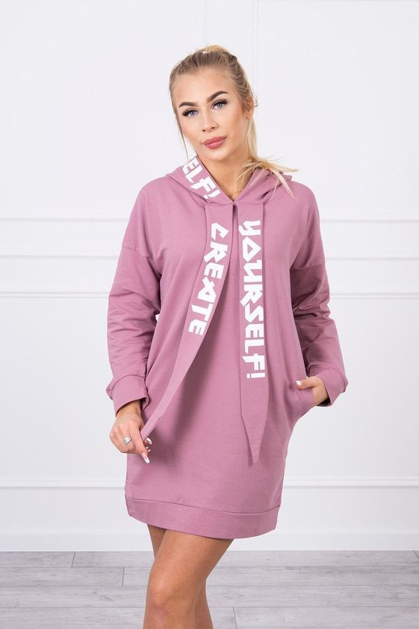 Kesi Oversize hooded dress dark pink