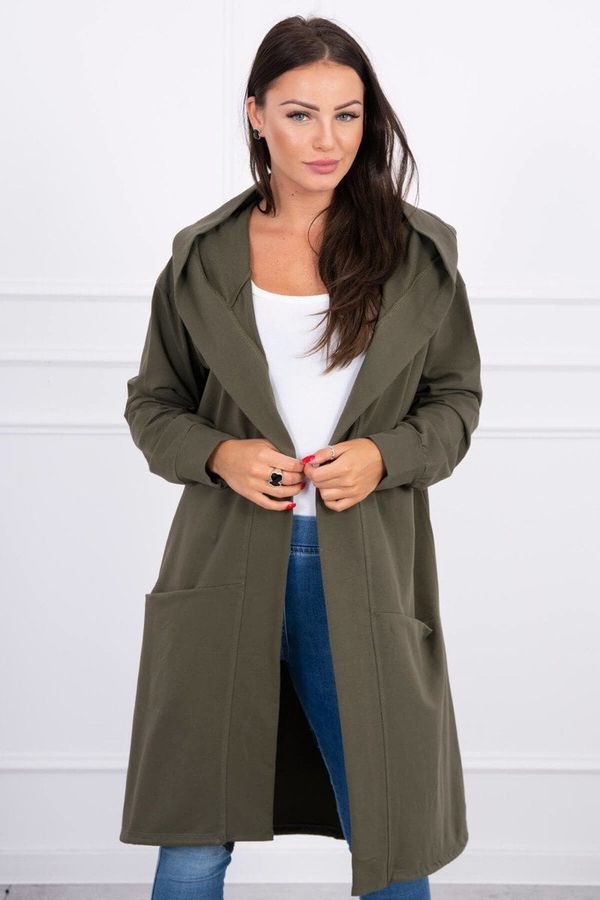 Kesi Oversize khaki cape with hood