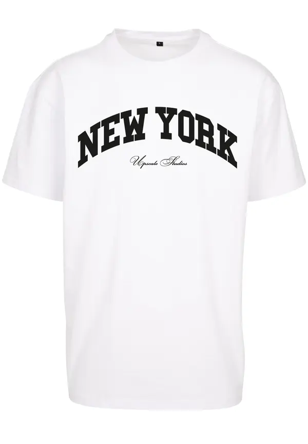 Mister Tee Oversize New York College T-shirt in white