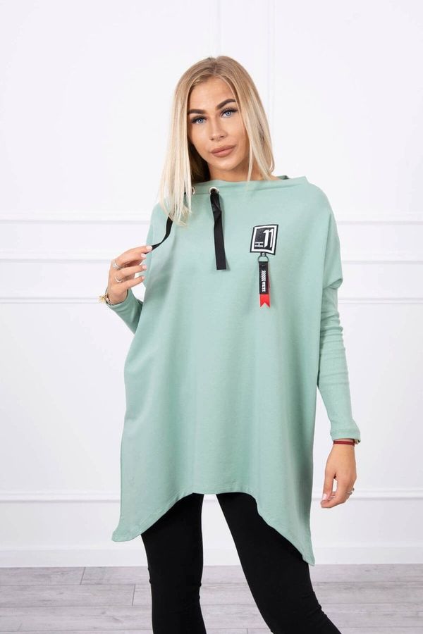 Kesi Oversize sweatshirt with asymmetrical sides dark mint