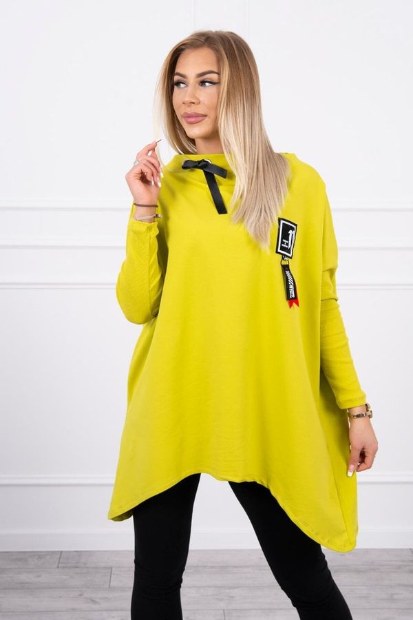 Kesi Oversize sweatshirt with asymmetrical sides kiwi