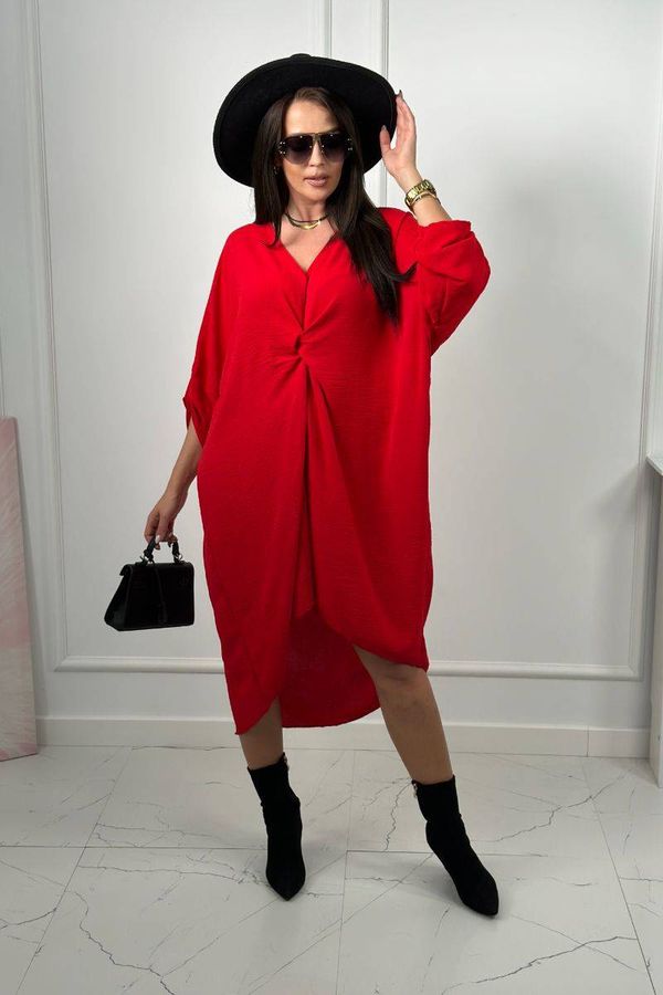 Kesi Oversize V-neck dress red