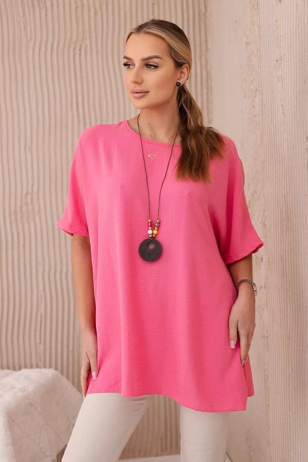 Kesi Oversized blouse with pendant light pink color