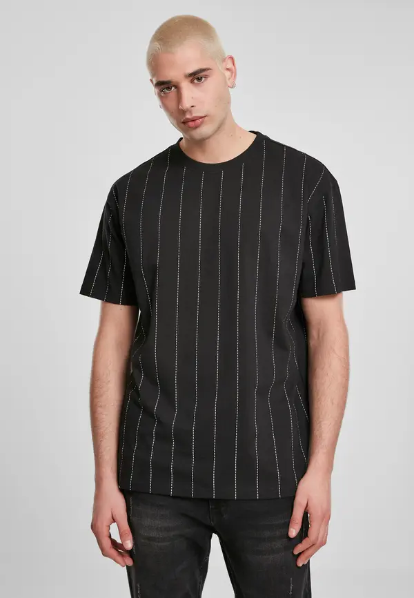 Urban Classics Oversized Pinstripe Tee black