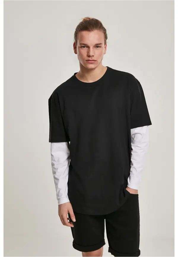 Urban Classics Oversized Shaped Double Layer LS Tee black/white