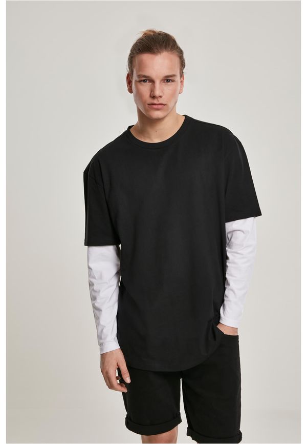 Urban Classics Oversized Shaped Double Layer LS Tee Black/White