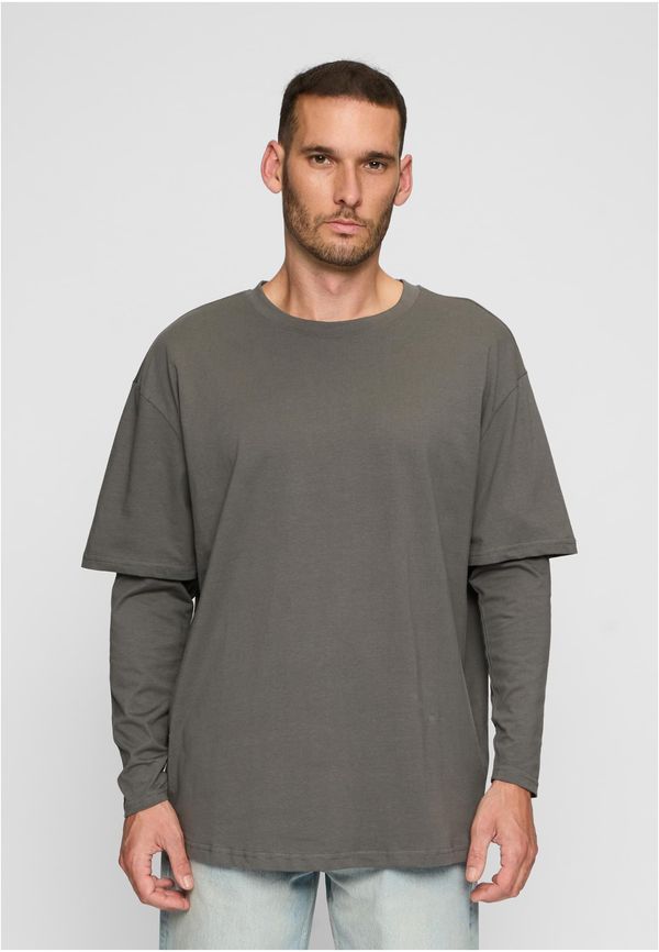 Urban Classics Oversized Shaped Double Layer LS Tee darkshadow/darkshadow