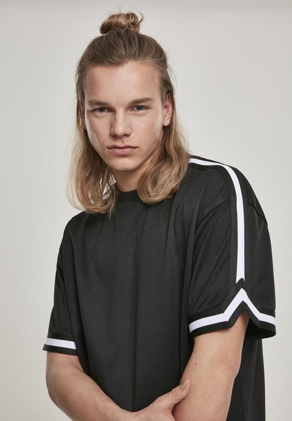 Urban Classics Oversized Stripes Mesh Tee Black