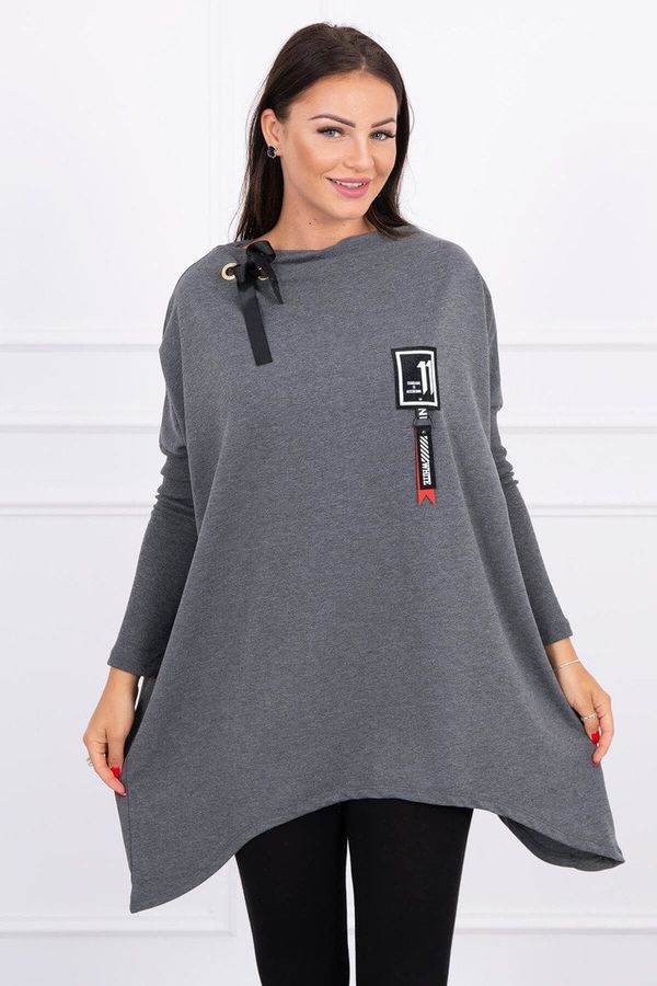 Kesi Oversized sweatshirt with asymmetrical graphite sides