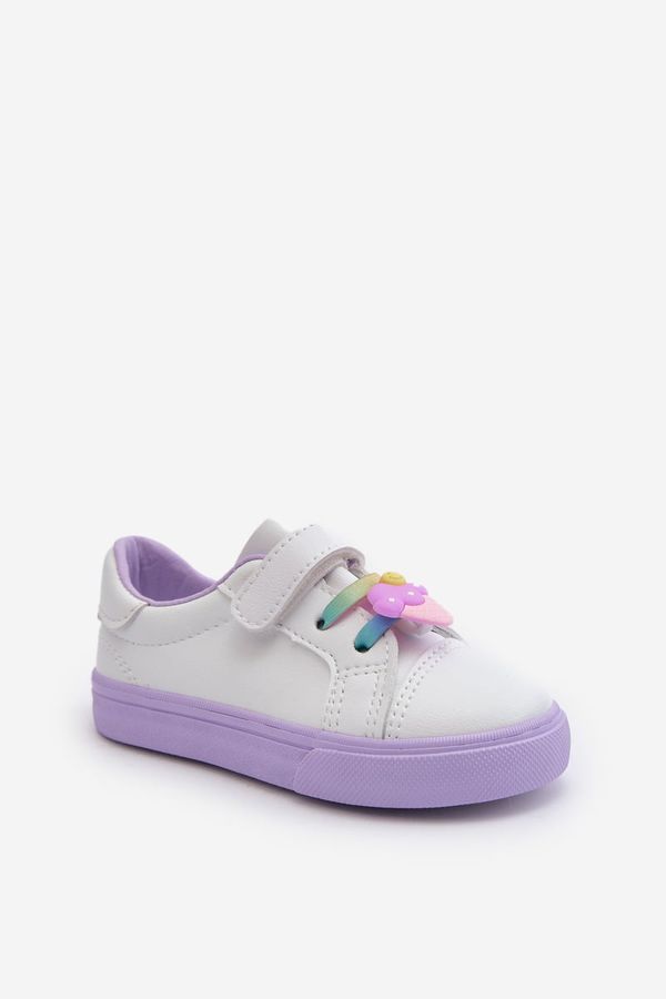 PA1 PA1 Children's Sneakers Trainers with Velcro White-Purple Pennyn