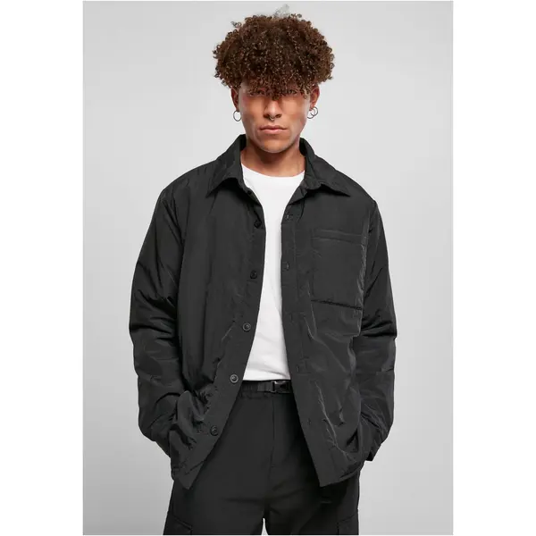Urban Classics Padded nylon shirt jacket black
