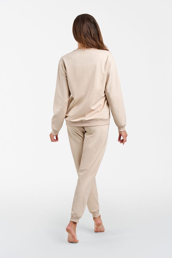 Italian Fashion Panama set women's long sleeves, long pants - beige