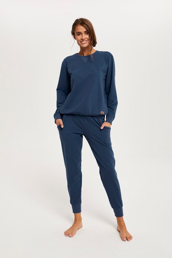 Italian Fashion Panama set women's long sleeves, long pants - denim