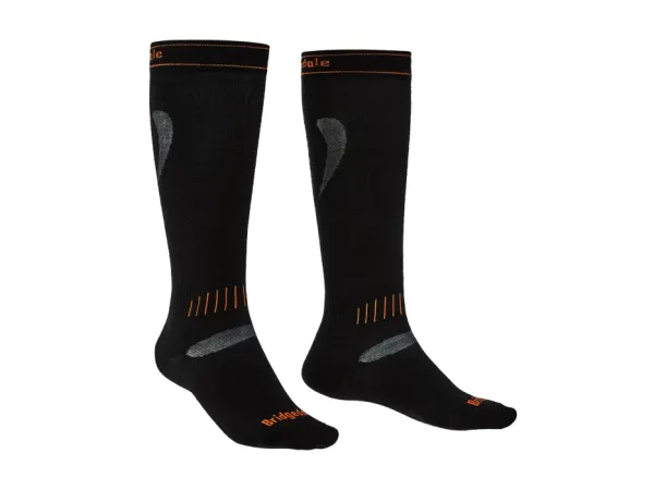 Bridgedale Pánské ponožky Bridgedale  Ski Ultra Fit L, black/orange