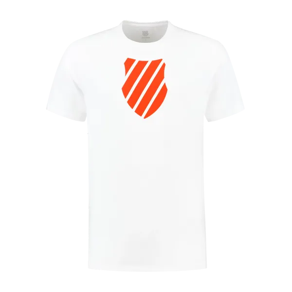 K Swiss Pánské tričko K-Swiss  Hypercourt Logo Tee Jet White/Spicy Orange M