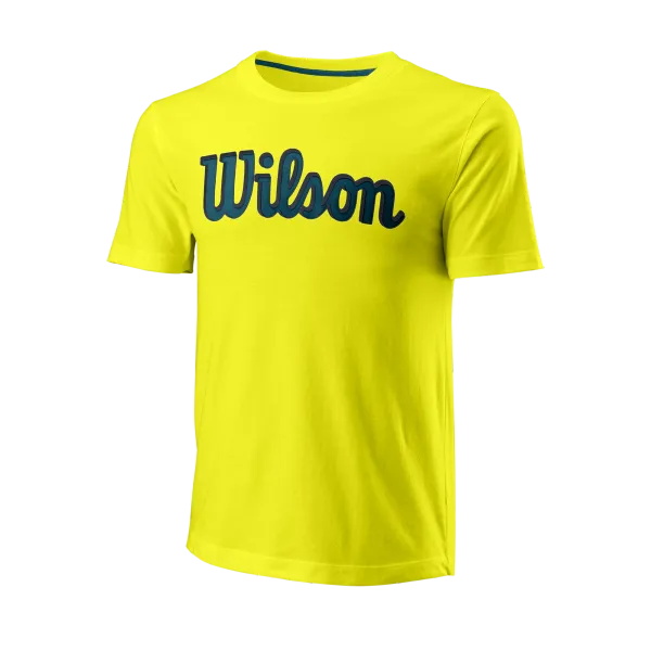 Wilson Pánské tričko Wilson  Script Eco Cotton Tee-Slimfit Sulphur Sping L