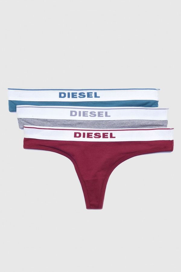 Diesel Panties - Diesel UFSTSTARSTHREEPACK String 3pac Ruby-Grey-Blue