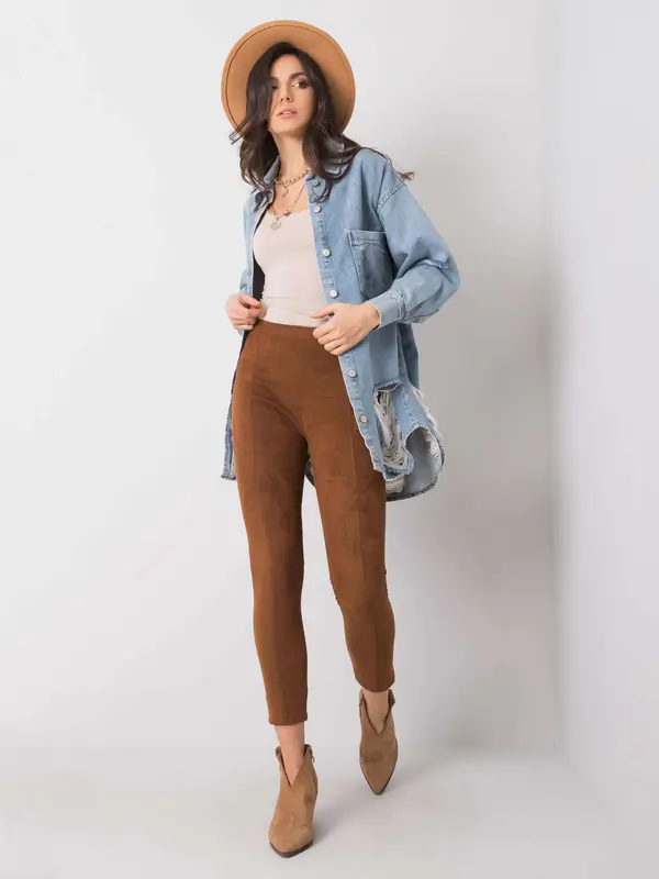 RUE PARIS Pants-217-SP-23189.41-brown