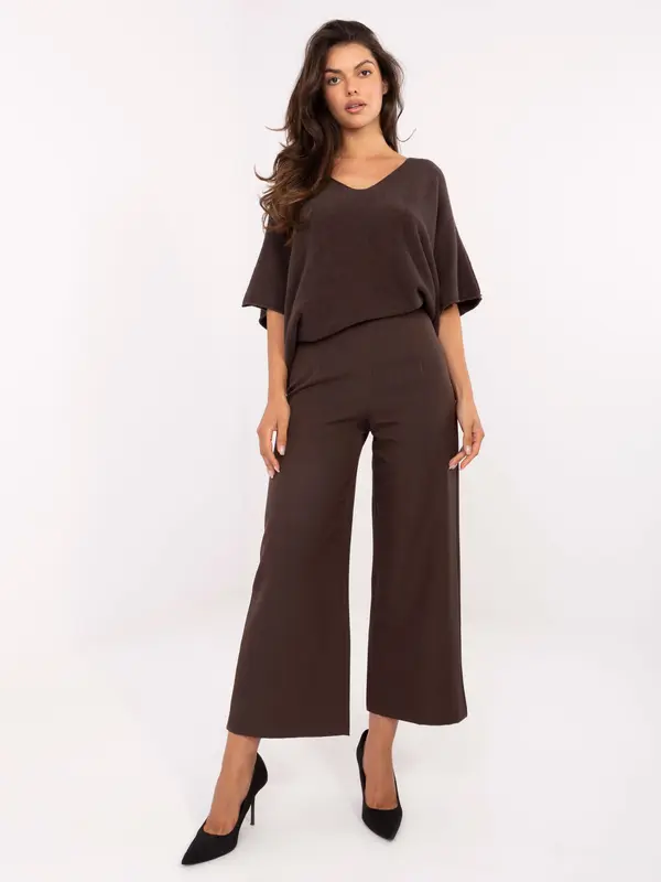 RUE PARIS Pants-IT-SP-FL9068.96-dark brown