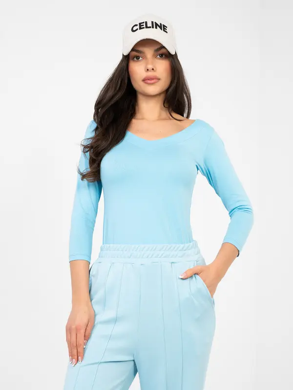 RUE PARIS Pastelno modra bluza RUE PARIS