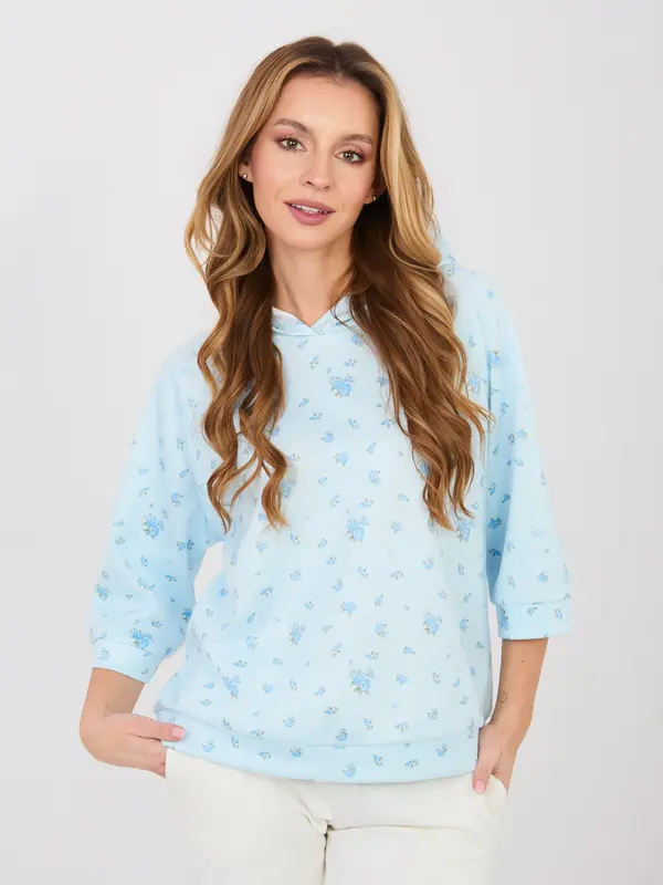 Italy Moda Pastelno modra ženska bluza s 3/4 rokavi