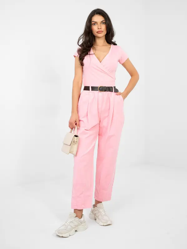 Italy Moda Pastelno roza hlače MI-SP-2690