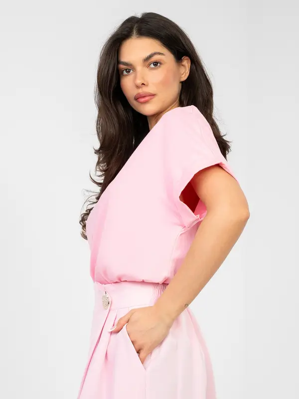 RUE PARIS Pastelno roza oversized bluza