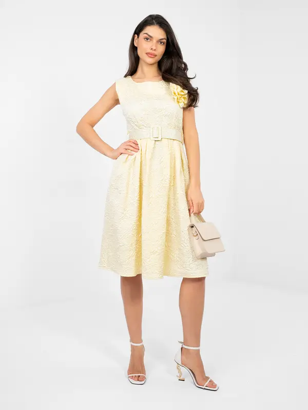 RUE PARIS Pastelno rumena obleka brez rokavov