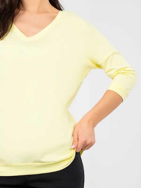 RUE PARIS Pastelno rumena osnovna bluza