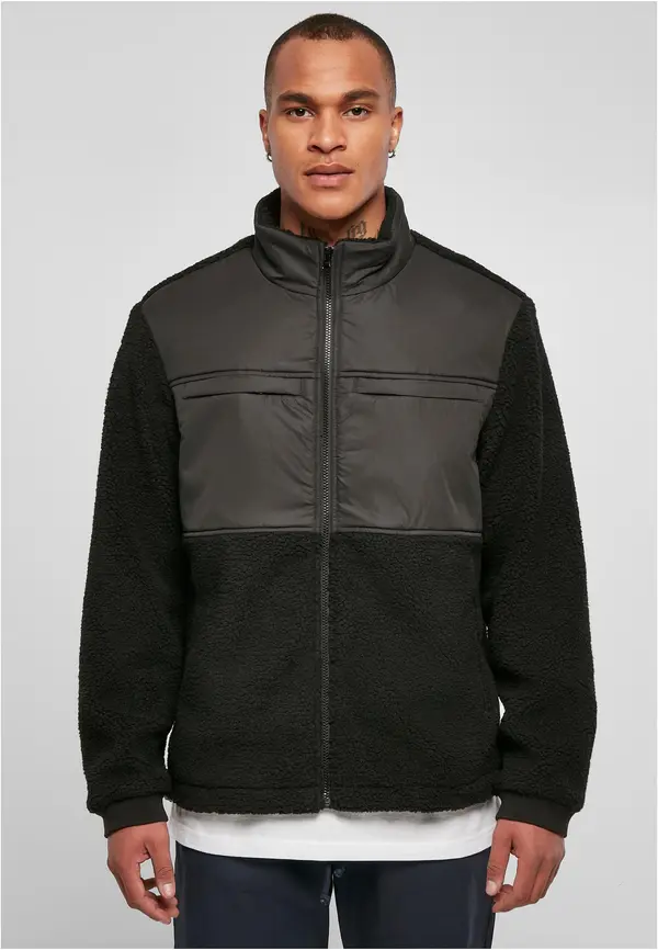 Urban Classics Patched Sherpa jacket black