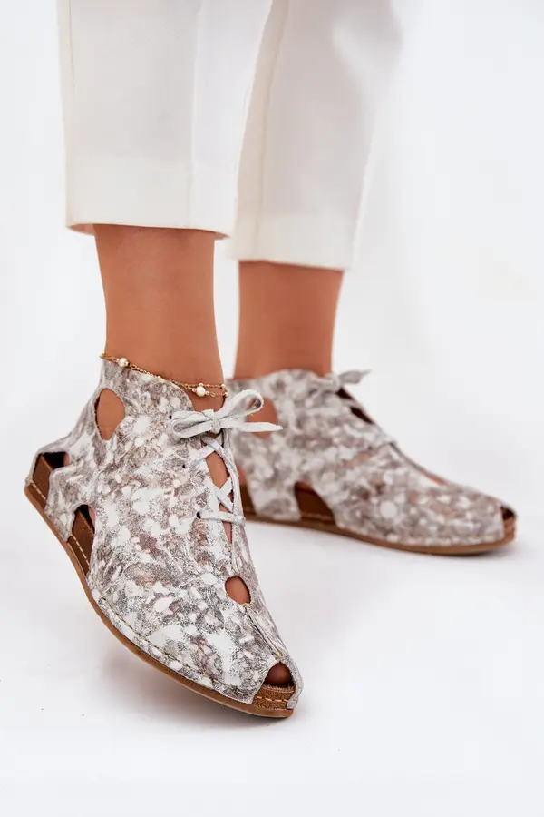 Maciejka Patterned Leather Ankle Boots Maciejka