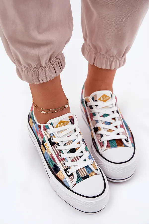 Lee Cooper Patterned Women's Sneakers On Platform Lee Cooper