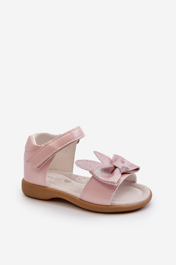 PE1 PE1 Children's Sandals with Bow Velcro Fastening Pink Wistala