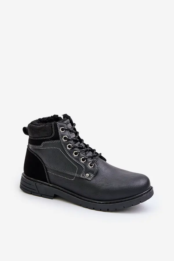 EVENTO PE1 Insulated men's boots made of eco leather black Venredia