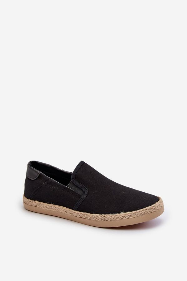 PE1 PE1 Men's Espadrille Sneakers with Braiding Black Fenen