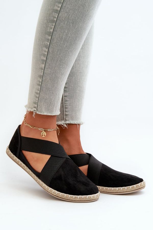 PE1 PE1 Women's Espadrilles with Elastic Straps Eco Suede Black Phaedrana