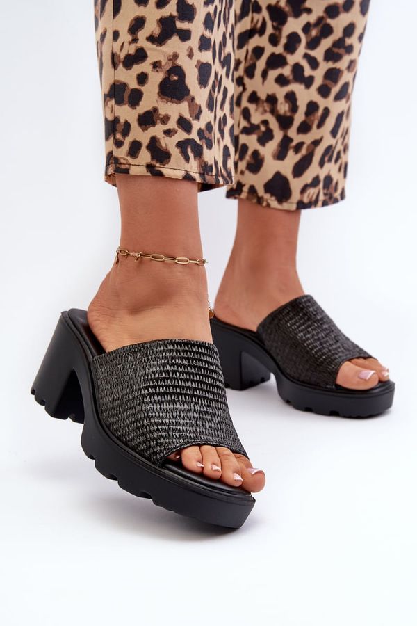 PE1 PE1 Women's Sandals with Weave on Heel Black Titantha