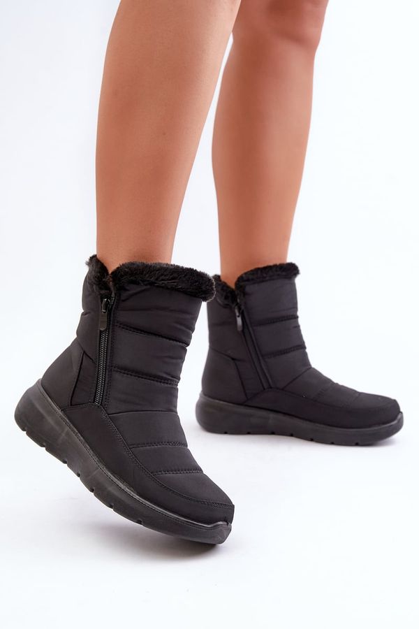 PE1 PE1 Women's Snow Boots With Zipper And Fur Black Dritane