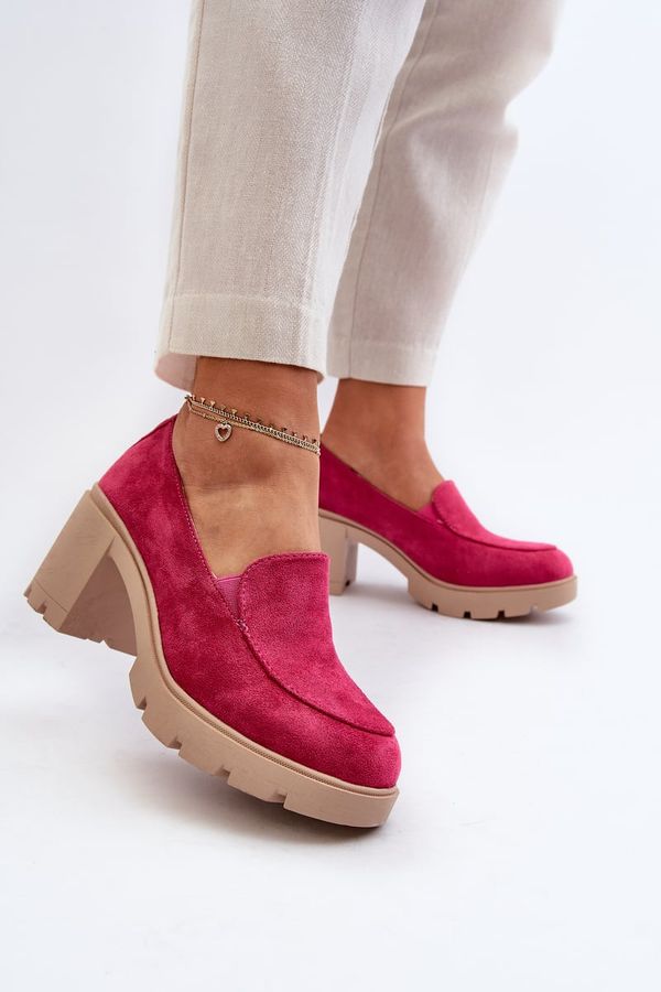 PE2 PE2 Women's Faux Suede Heeled Platform Shoes in Pink Arablosa