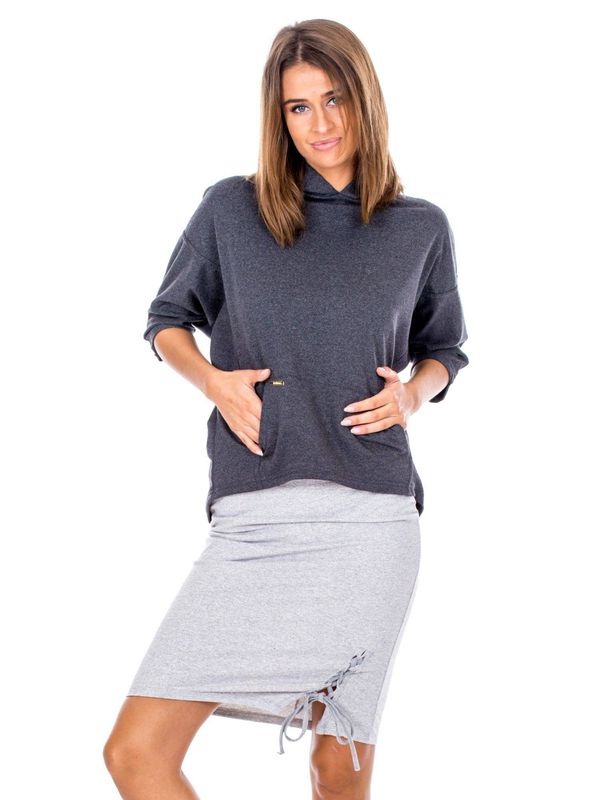 Yups Pencil skirt with decorative lacing gray