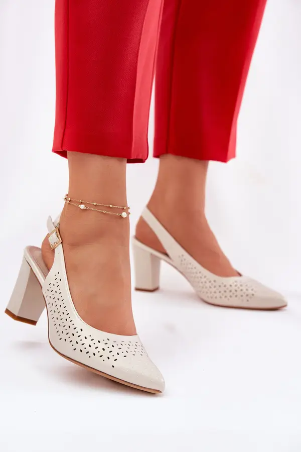 SERGIO LEONE Perforated Sandals With Pointed Toes On A Heel Sergio Leone