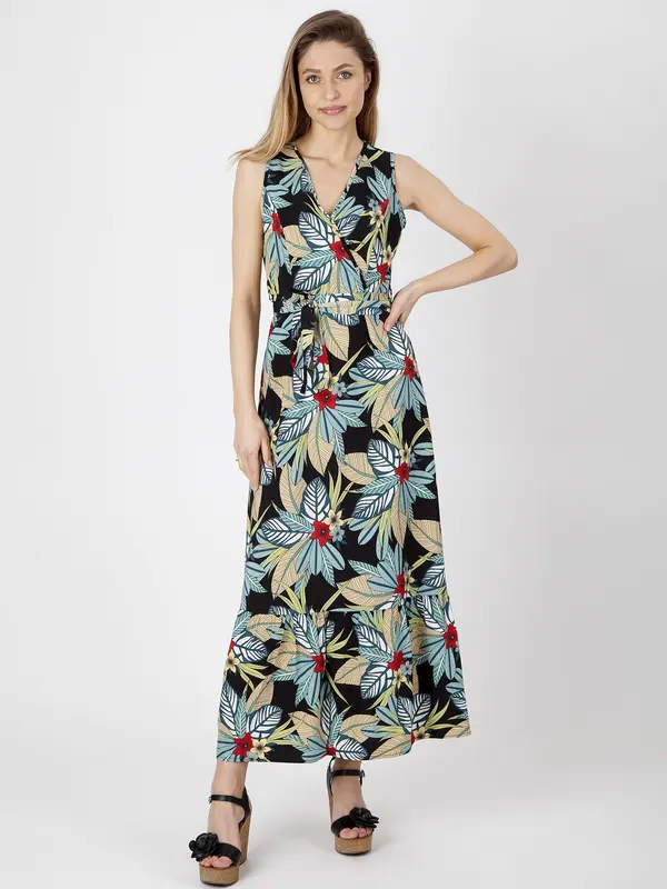 PERSO PERSO Woman's Long light women's dress with a floral motif