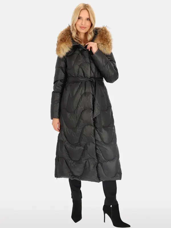 PERSO PERSO Woman's Women's real down coat with natural fur, color