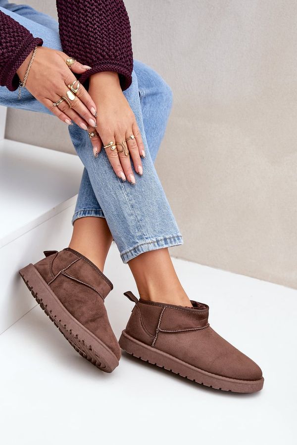 PG2 PG2 Low Snow Boots Made Of Eco Suede Brown Nelsanna