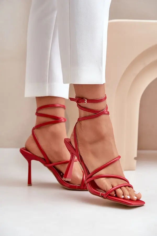 Boto PG2 Stylish High Heels With Straps Red Saredi