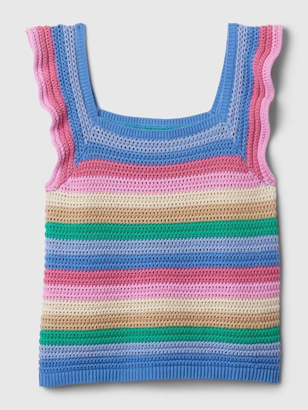 GAP Pink and blue girls' striped knit top GAP