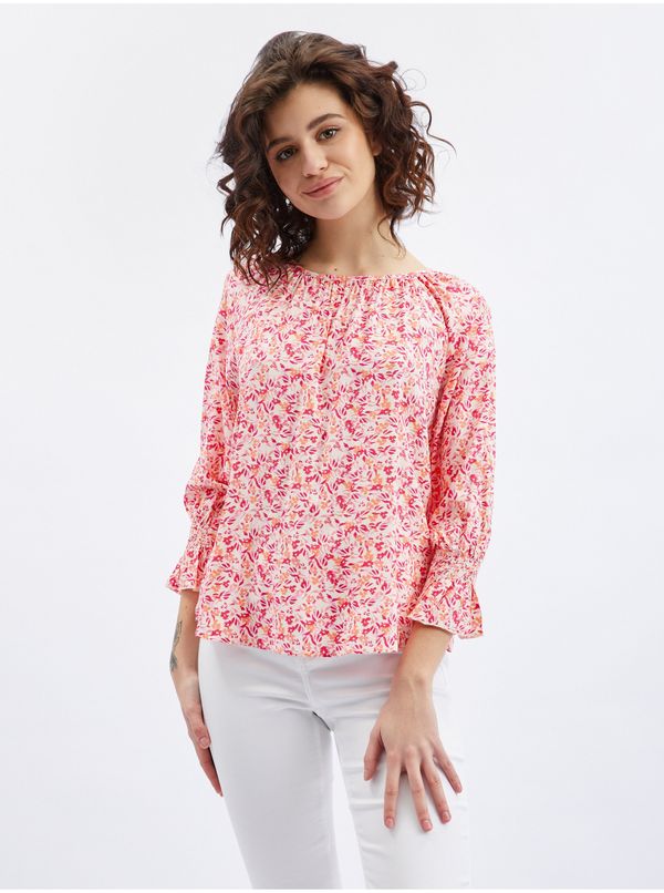 Orsay Pink and orange women's floral blouse ORSAY