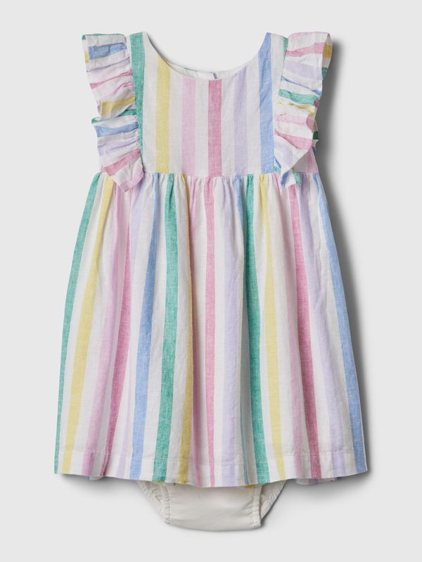 GAP Pink and white girly striped bodysuit with linen skirt GAP