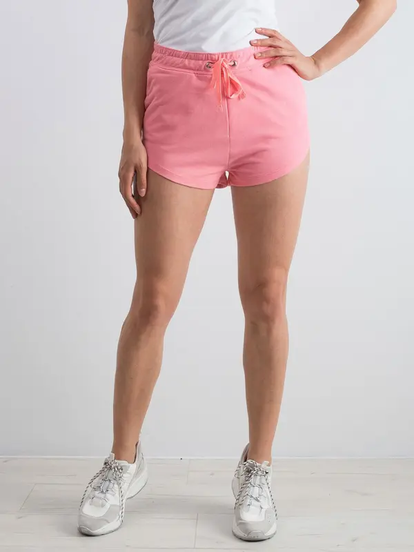 Fashionhunters Pink Cotton Shorts